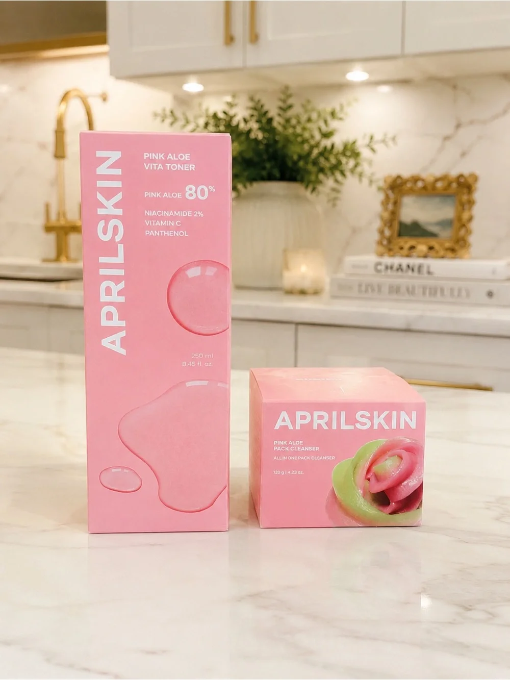 APRILSKIN Pink Aloe Toner + Cleanser Duo K-Beauty NEW